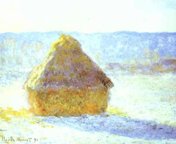 Haystack, Snow Effects, Morning by Claude Monet, 1908
